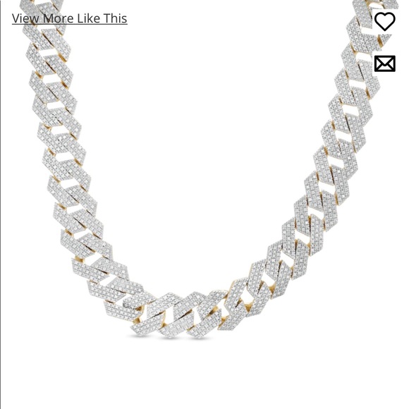 1 CT. T.W. Diamond Square Curb Link Chain Necklace in Sterling w/ 14K Gold Plate - Picture 4 of 5